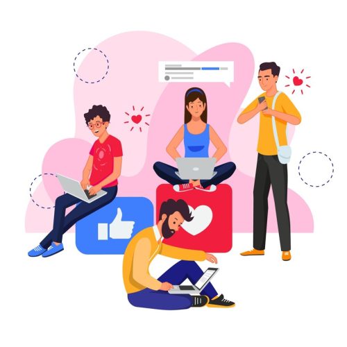 freelance Facebook advertising illu